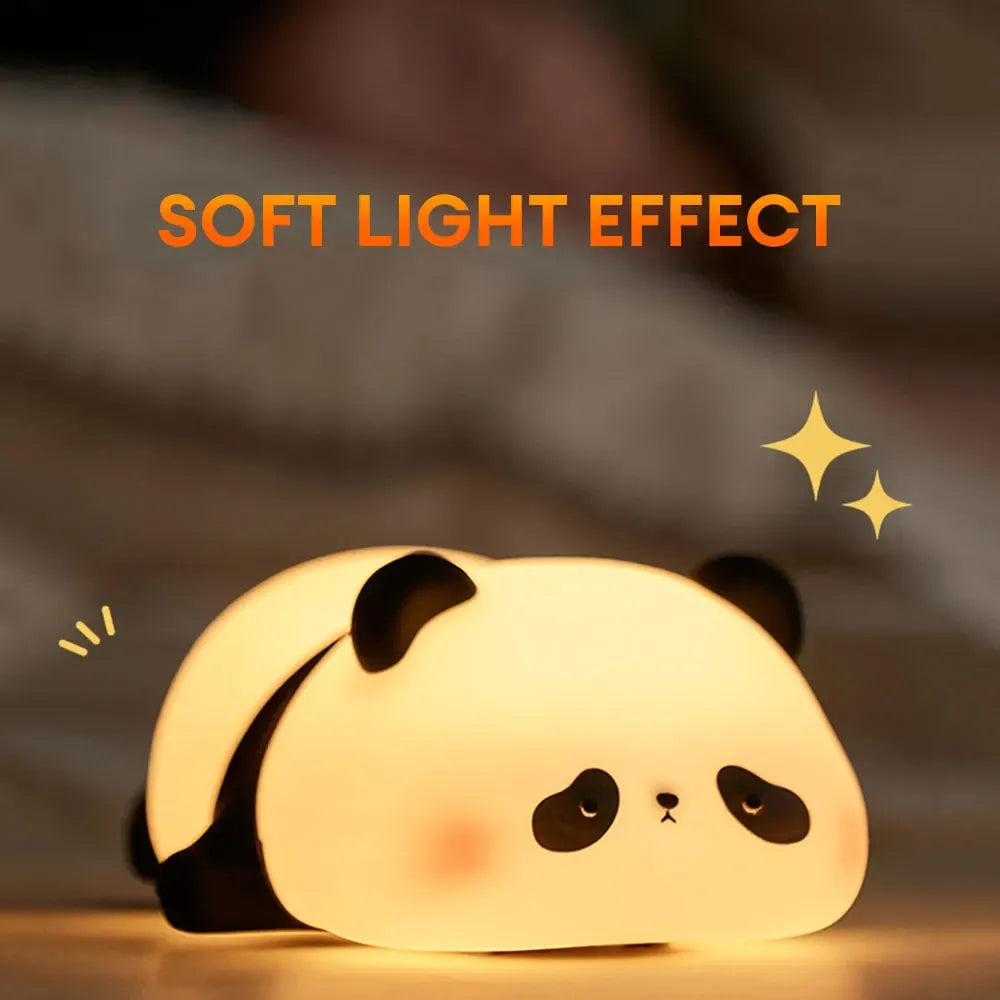 Cute PandaGlow Rechargeable Silicone Night Lamp