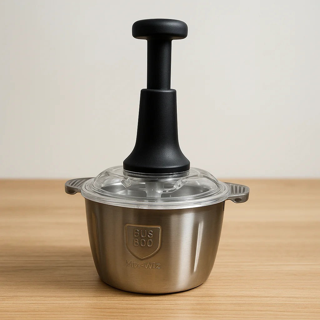 Premium 2.0 Litre Manual Meat & Veg Push Chopper with Stainless Steel Bowl